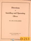 Oliver-Oliver 20\", Template Tool Bit Grinder, Installing Operating & Parts Manual 1946-20\"-05